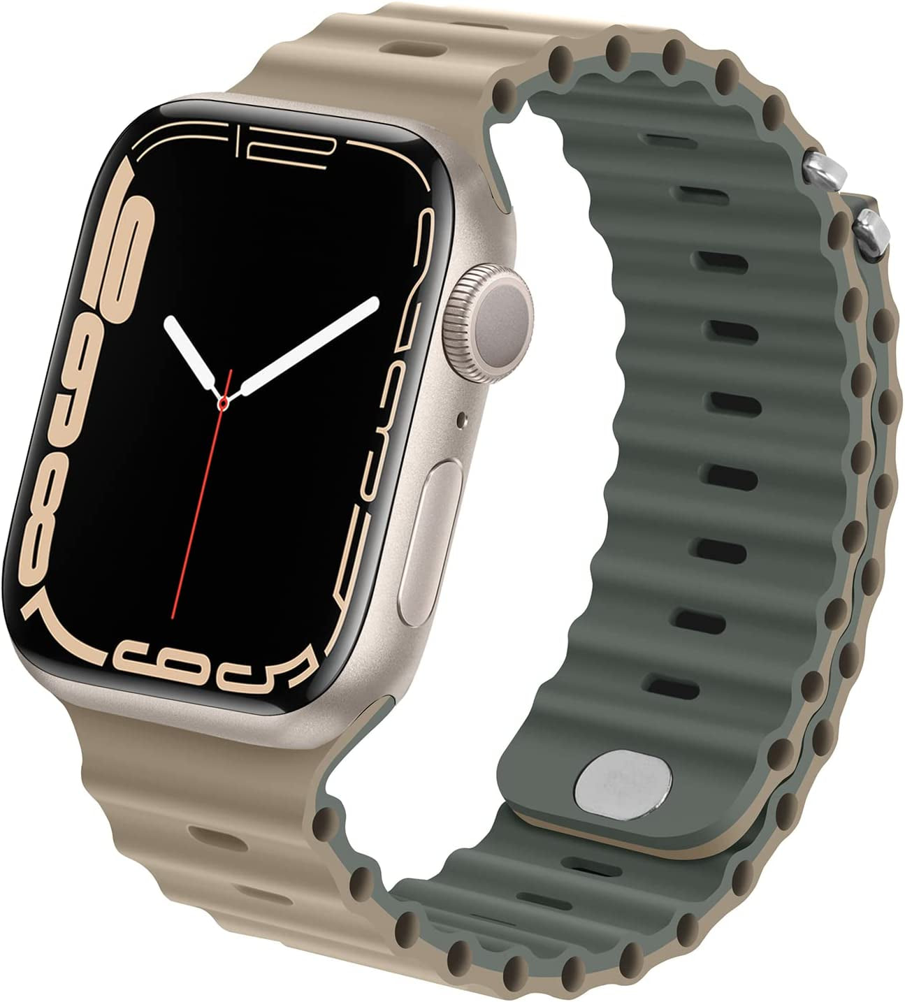 Anlinser Bands Compatible with Apple Watch Band 49Mm 45Mm 44Mm 42Mm 41Mm 40Mm 38Mm, Adjustable Sport Loop Designed for Apple Watch Ultra SE Series 8 7 6 5 4 3 2 (49Mm/45Mm/44Mm/42Mm, Gray Green/Khaki)  Anlinser Khaki/Gray Green 41mm/40mm/38mm 