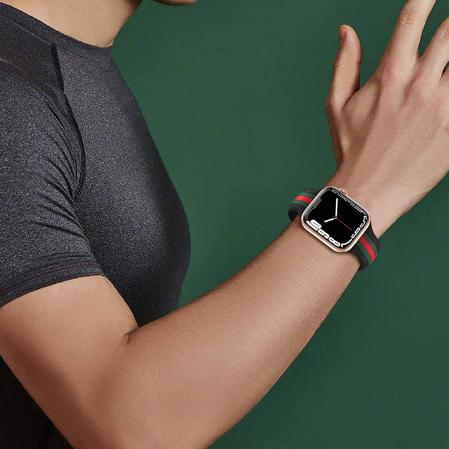 Designer Sport Bands Compatible with Apple Watch Band 42Mm 44Mm 45Mm 49Mm Series 8 Ultra 7 6 5 4 3 2 1 SE Women Men, Breathable Soft Silicone Strap Replacement Band for Iwatch Bands  Plesechde   