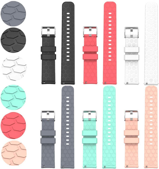 Compatible for Garmin Forerunner 245/Forerunner 645/Venu/Venu Sq/Vivoactive 3 Bands Replacement Accessory Sport Colourful Silicone Bracelet 6Pack 20MM Strap Band for Garmin Smartwatch  E ECSEM   