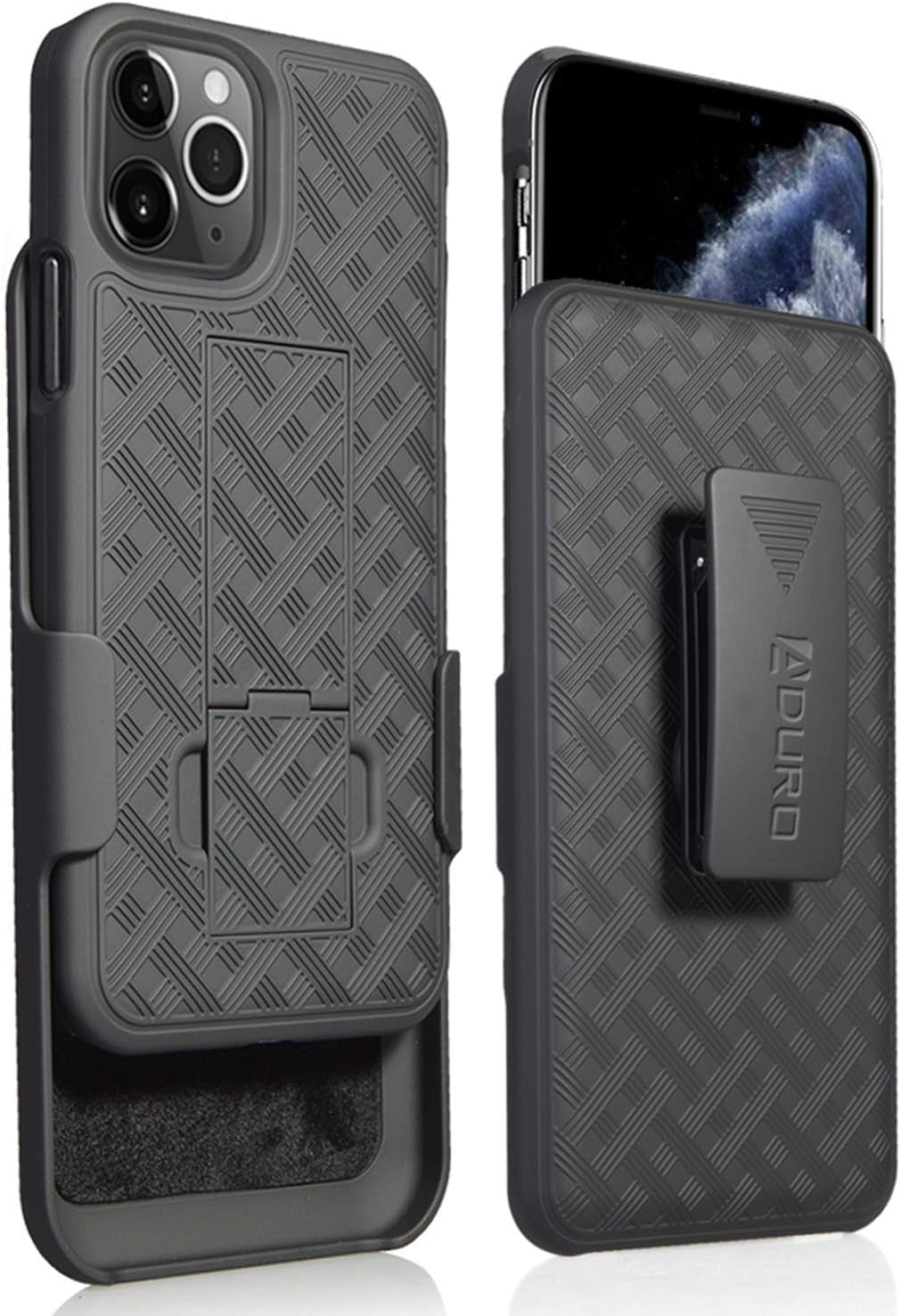 Aduro Combo Case & Holster for Iphone 11 Pro, Slim Shell & Swivel Belt Clip Holster, with Built-In Kickstand for Apple Iphone  Aduro Iphone 11 Pro Max  