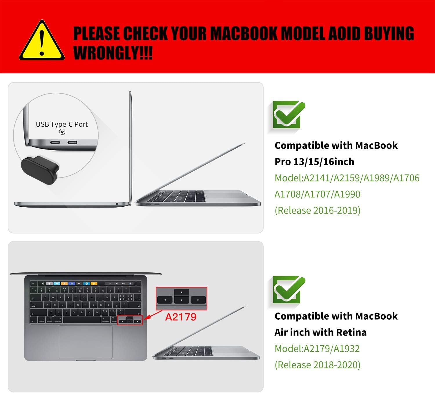 5 Pcs anti Dust Dirt Plugs Covers for 2022-2018 Macbook Air 13 M2 A2681 A2337 M1 A2179 A1932, 2022-2016 Macbook Pro 13 A2338 M2 M1 A2289/ Pro 15, 2019 Macbook Pro 16 A2141, Silicone Port Dust Cups  iKammo   