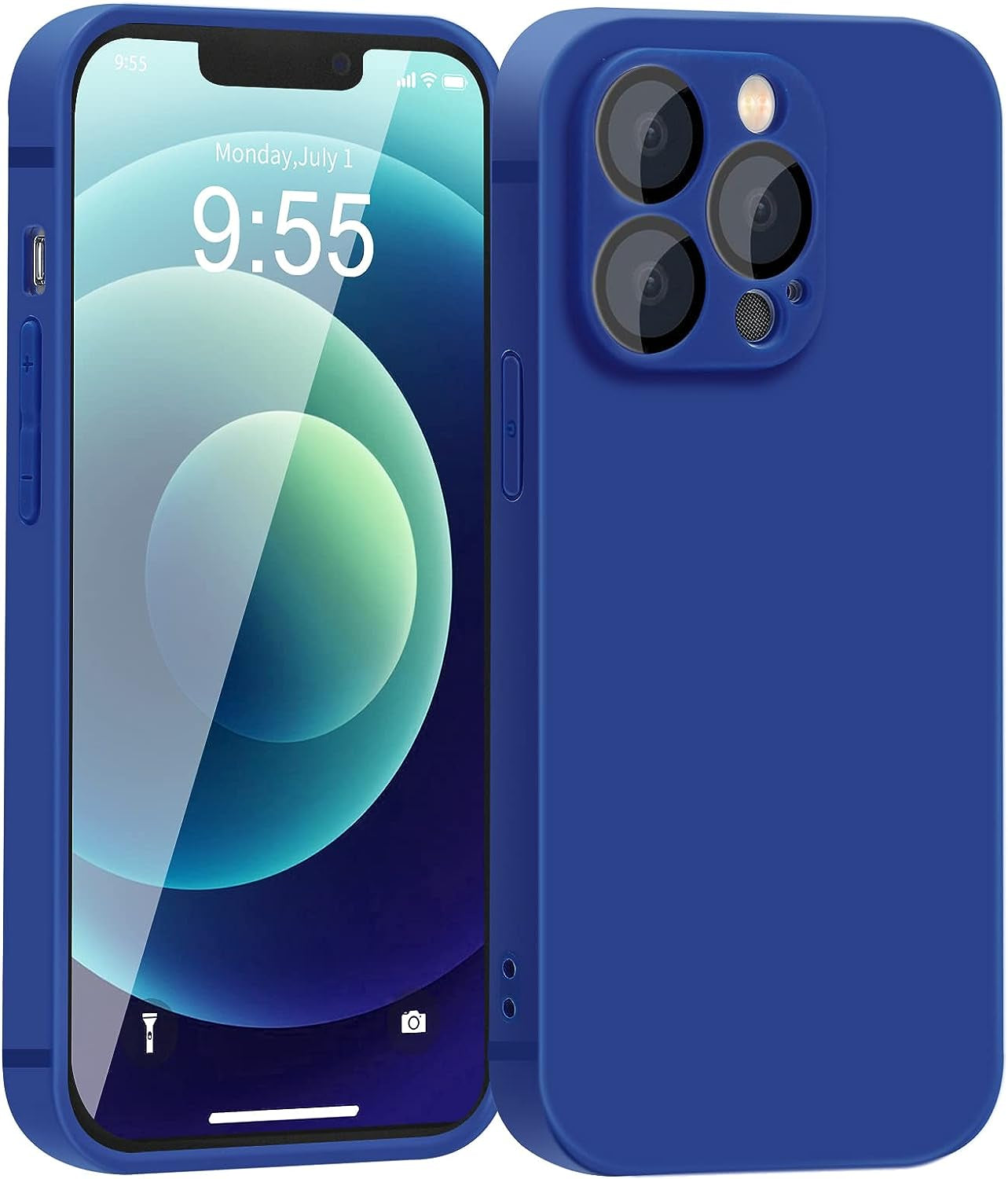 YZR Silicone Case for Iphone 12 Pro Max Case 6.7 Inch, Individual Protection for Each Lens, Liquid Silicone Phone Case with Microfiber Lining (Hawthorn Red)  YZR Dark Blue  