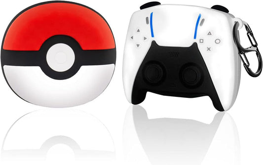 [2 Pack] TOLUOHU Case for Samsung Galaxy Buds 2Pro(2022)/ Galaxy Buds 2/ Galaxy Buds Live/Galaxy Buds Pro, 3D Cute Cartoon Kawaii Funny Fashion Shockproof Soft Silicone Cover with Keychain(Ball+Ps5)  TOLUOHU   