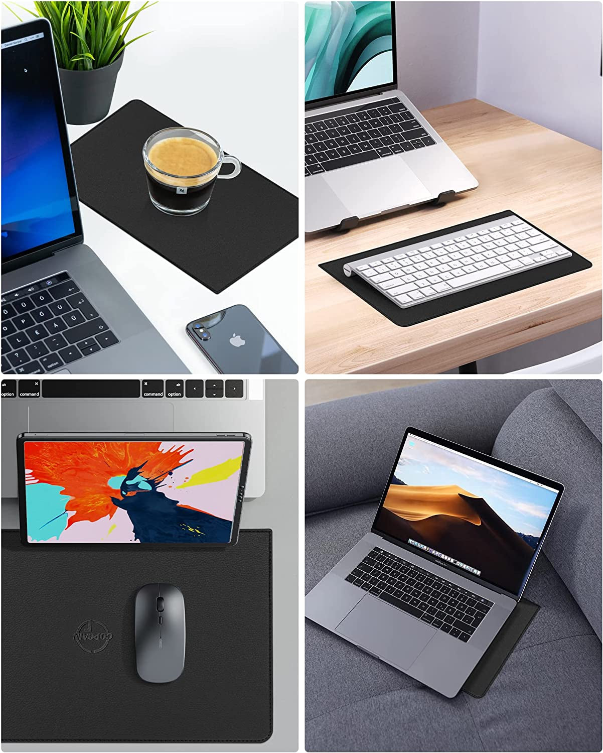 Alecewey Portable Monitor Screen Protector Magnetic PVC Mouse Pad for P1M13.3 Laptop Extender-Black  Alecewey   