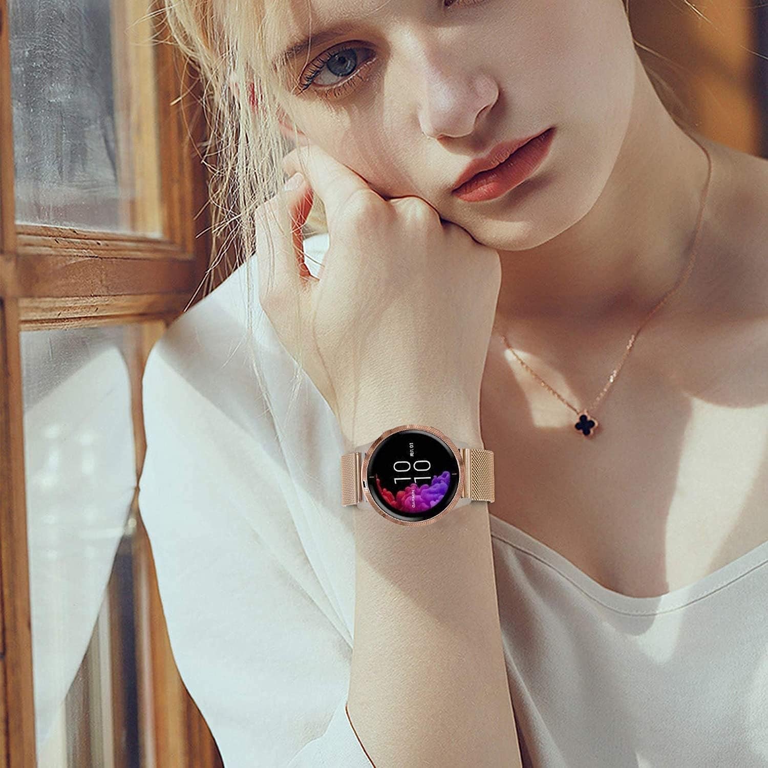 Krudary Bands Compatible with Garmin Venu/Venu SQ, Mesh Woven Stainless Steel Watch Band Metal Bracelet for Garmin Vivoactive 3, Vivomove 3/Style/Luxe  Krudary   