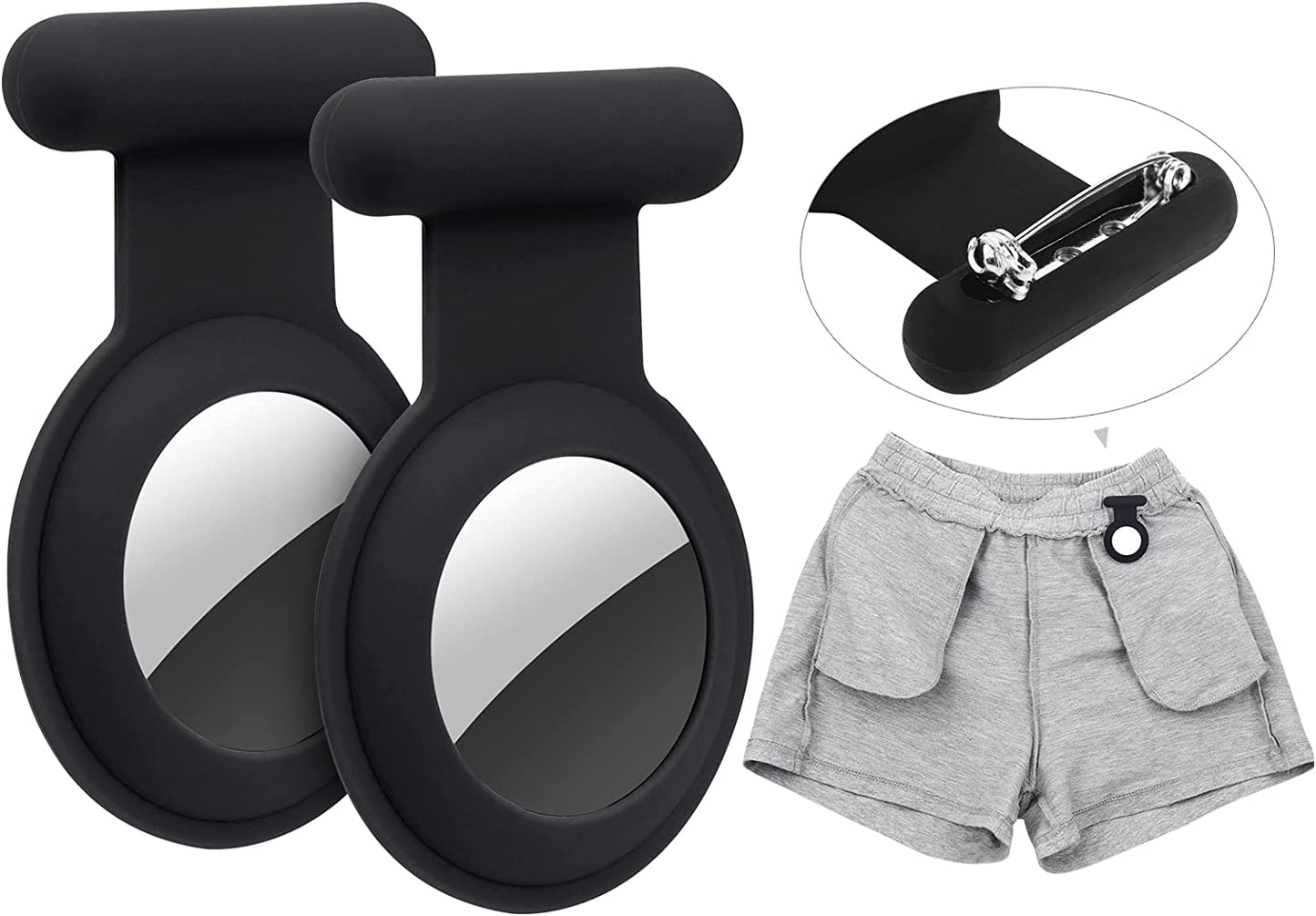 Airtag Hidden GPS Tracker Case,Airtag for Kids,Elderly,Pet,Clothing (Navy Blue&Blue)(Not GPS Included)  WALLFID 2 Black  