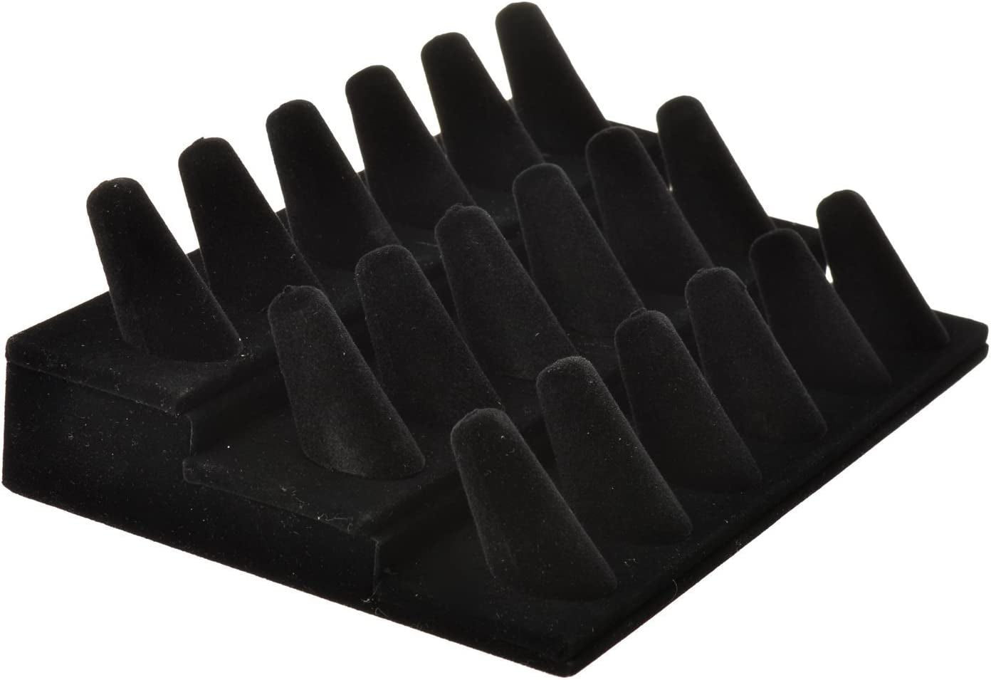 Bocar Black Velvet Finger Ring Display Showcase Organizer Holder Jewelry Storage Counter (18JZZ)  bocarjewelry   