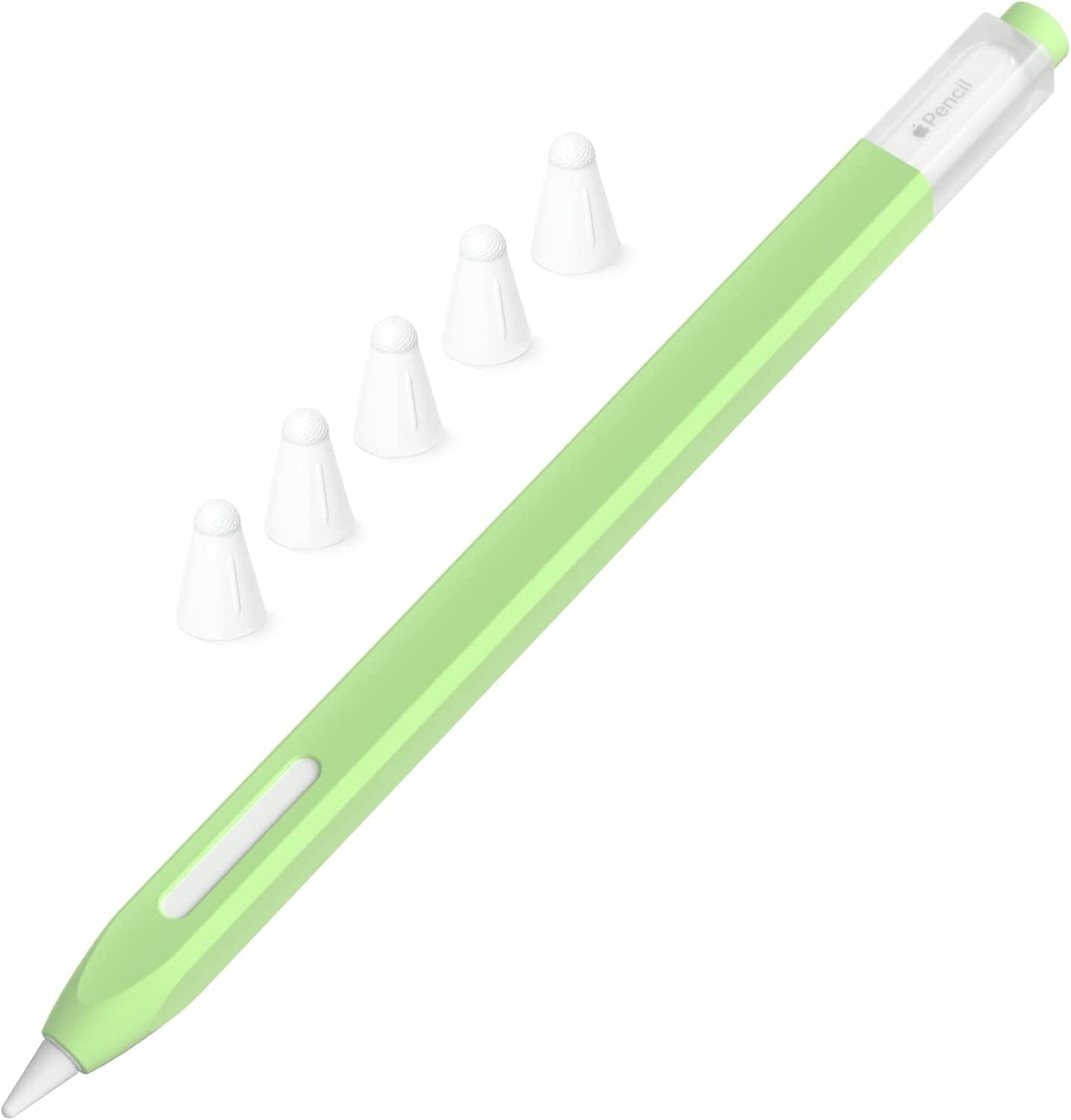 JOOSKO Classic Silicone Pencil Case Compatible with Apple Pencil 2Nd Generation Case Cover Sleeve,[With 5 Cloth Fiber Silicone Tip Cover],Non-Slip,Support Magnetic Wireless Charging (Pink)  JOOSKO Matcha  