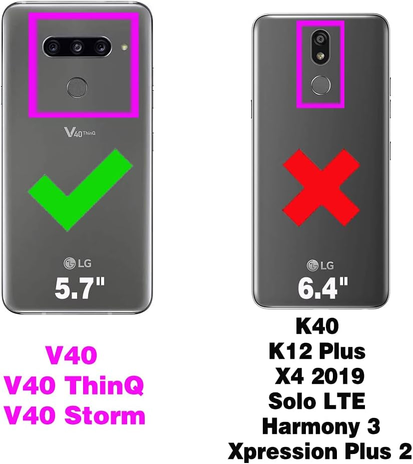 Asuwish Compatible with LG V40 Thinq Wallet Case with Tempered Glass Screen Protector and Flip Cover Card Holder Cell Phone Cases for LGV40 Storm V 40 Thin Q V40Thinq LG40 40V 40Thinq Women Men Red  Asuwish   