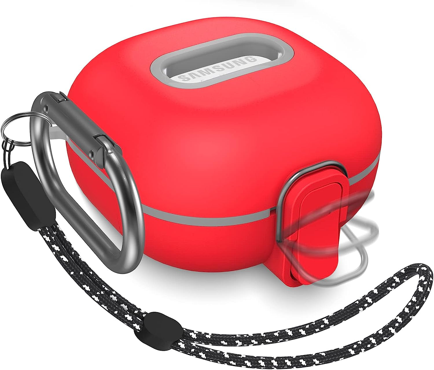 [Upgrade Lock] Case for Galaxy Buds 2 Pro/Galaxy Buds Pro/Galaxy Buds 2 Case/Galaxy Buds Live, Armor Cover Case Compatible with Samsung Earbuds Shockproof Protective with Lanyard Keychain (Purple)  AIBEAMER Red  