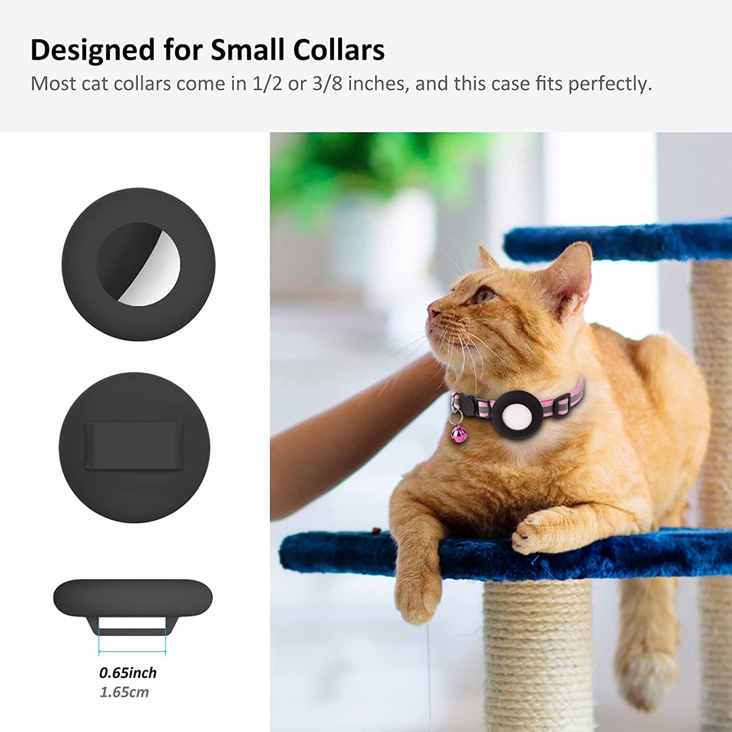 2022 Airtag Cat Collar Holder, Small Air Tag Cat Collar Holder Compatible with Apple Airtag GPS Tracker, 2Pack Waterproof Case Cover for Cat Dog Pet Collar within 3/8 Inch (2 Black)  SimpleThings   