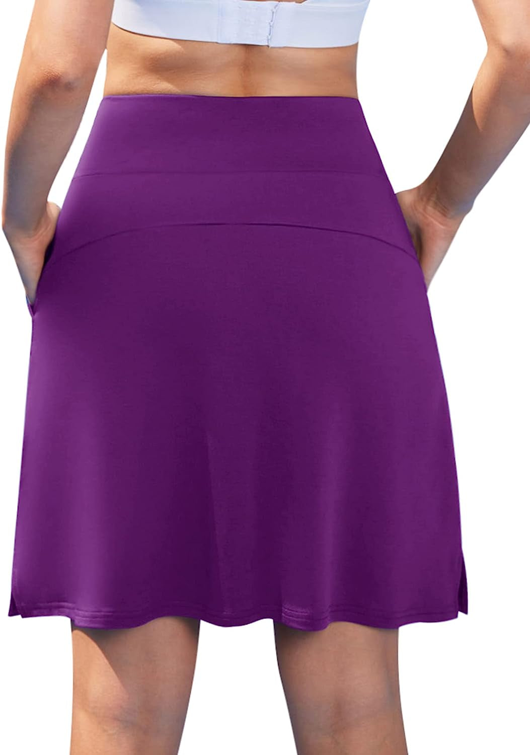 Women'S 20" Knee Length Tennis Skorts Skirts SPF Elastic Athletic Skorts with Shorts Golf Skirt with Pocket Casual Skorts  COOrun   