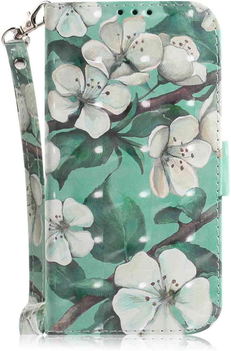 Mojiery Phone Cover Wallet Folio Case for LG V40 THINQ, Premium PU Leather Slim Fit Cover, 2 Card Slots, Fitting Cover, Cute Cat  MojieRy Watercolor Flower Lg V40 Thinq 