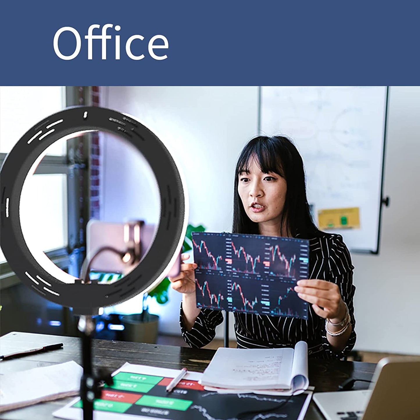 Imuviy Selfie Ring Light Set with Tripod Stand and Adjustable Cell Phone Holder for Live Stream or Diammable Desk Makeup Ring Light Kit Mini Led Camera Ringlight for Youtube Videos Photography  imuviy   