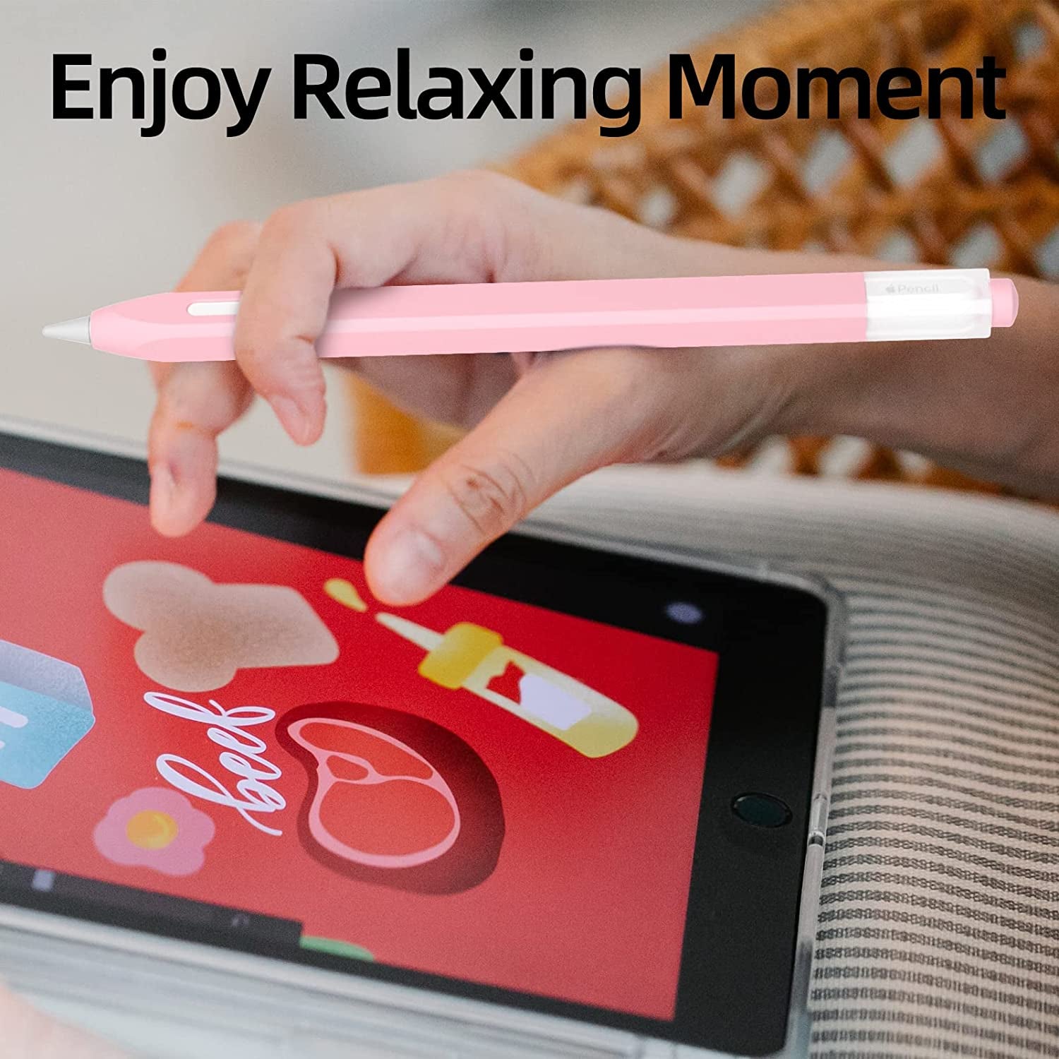 JOOSKO [3 Pack] Pencil Case for Apple Pencil 2Nd Generation Case, Classic Design, Durable Silicone Case, [With 10 Silicone Tip Cover], for Apple Pencil 2Nd Generation. (Purple, Light Blue, Pink)  JOOSKO   