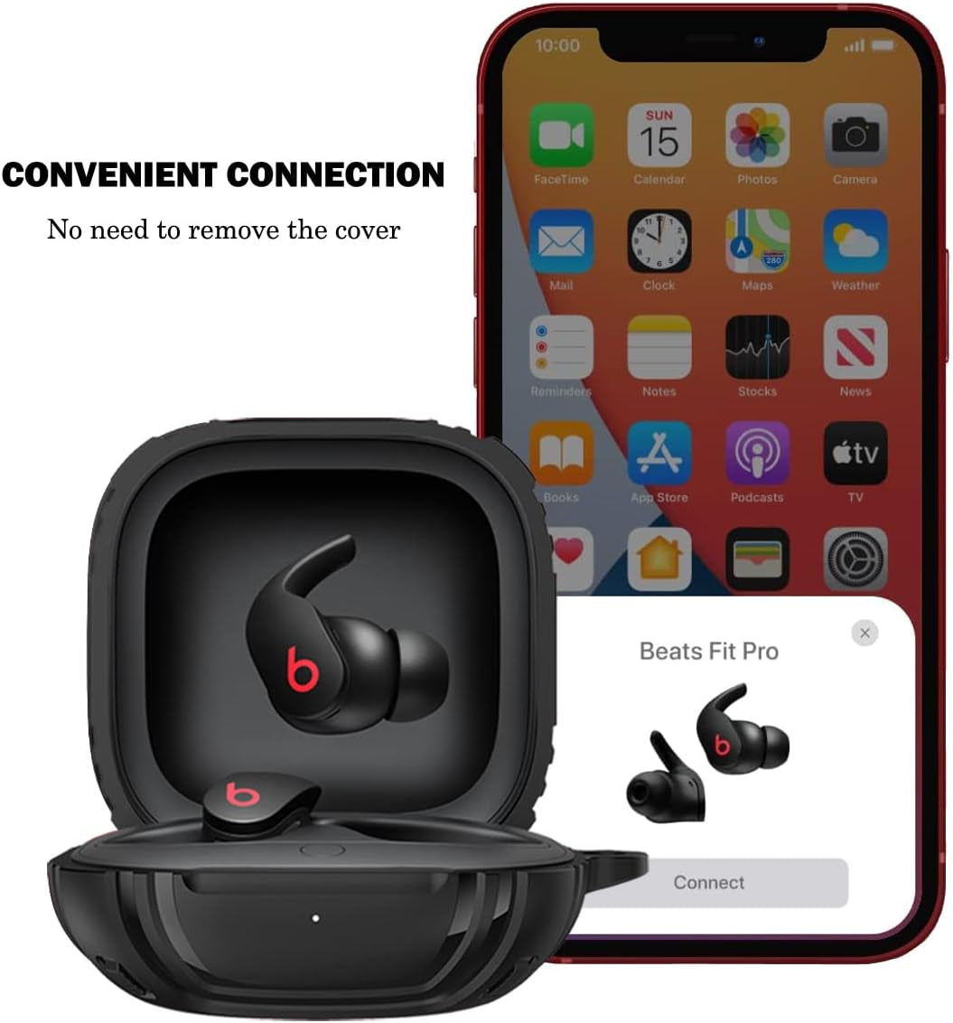 Upgraded Armor Case for Beats Fit Pro 2021,BEILUOJIA Shockproof Protective Beats Fit Pro Earbuds Case Cover with Keychain Accessories for Men Women Black  BEILUOJIA   