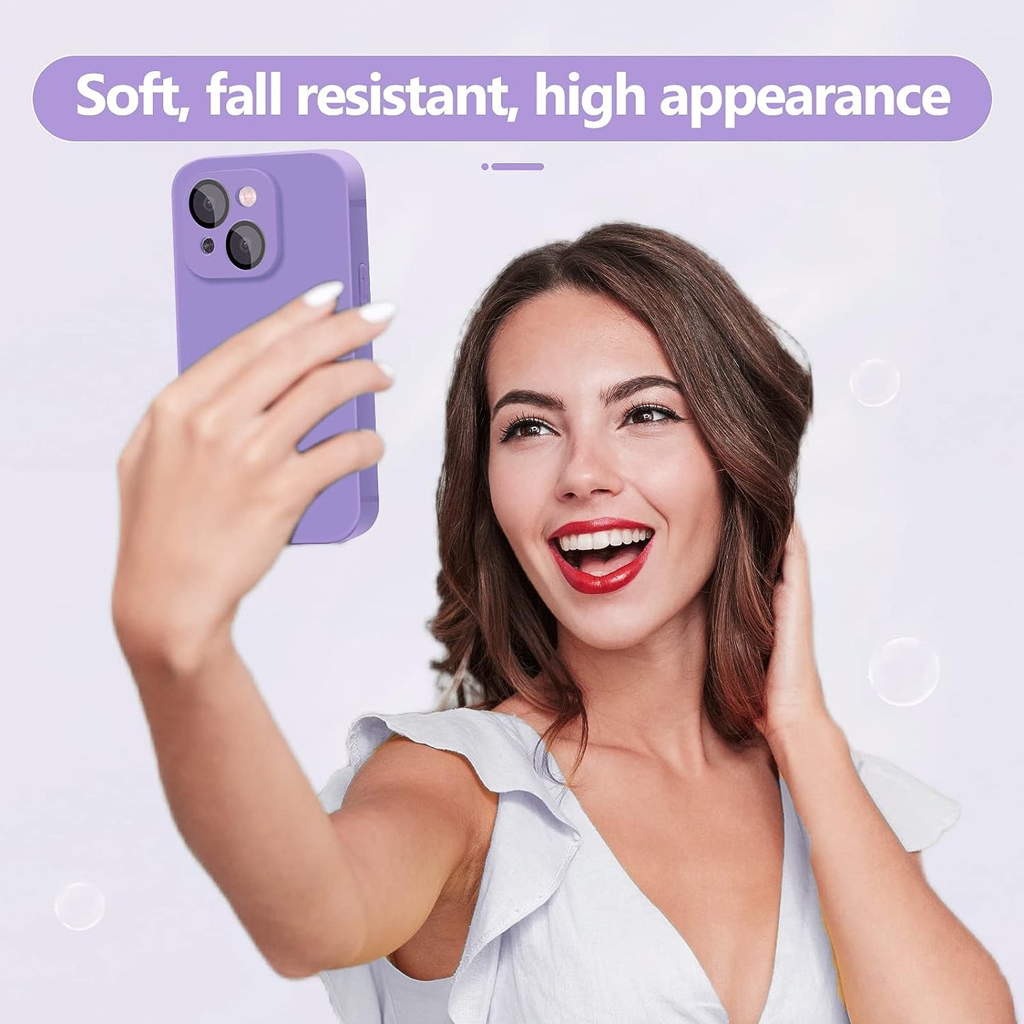 YZR Silicone Case Compatible with Iphone 13 Case (6.1 Inch 2021), with Camera Protection, Liquid Silicone Phone Case (Purple)  YZR   