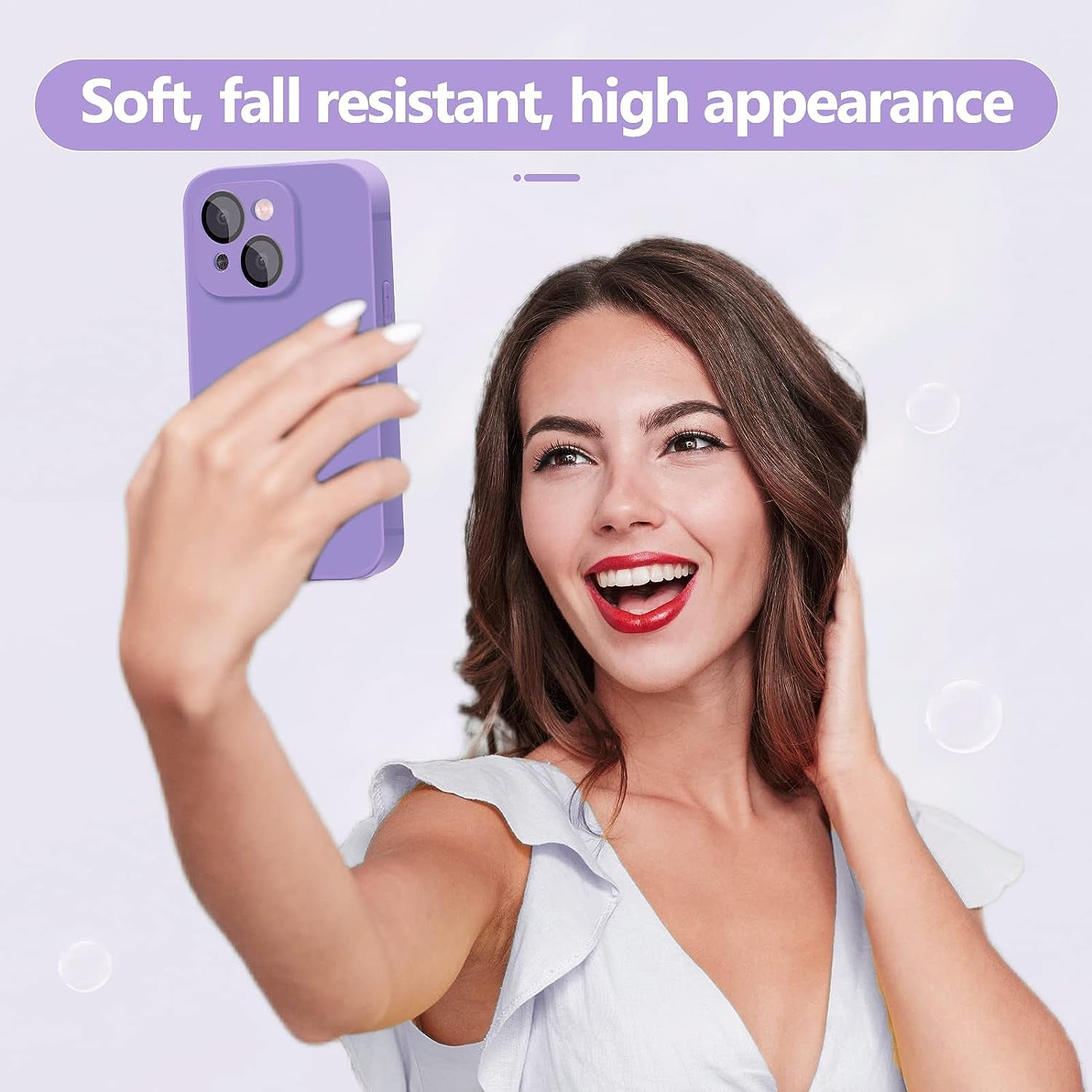 YZR Silicone Case Compatible with Iphone 13 Case (6.1 Inch 2021), with Camera Protection, Liquid Silicone Phone Case (Purple)  YZR   