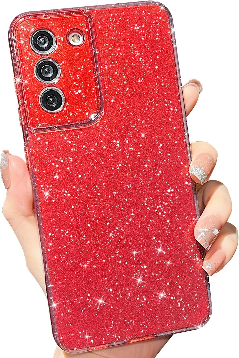 MINSCOSE Compatible with Samsung Galaxy S21 plus 5G Case,Cute Bling Glitter Thin Slim Shockproof TPU Sparkly Cover for Women Girl for Galaxy S21 plus 6.7 Inch-Mint Green  MINSCOSE Wine Red S21 Fe 