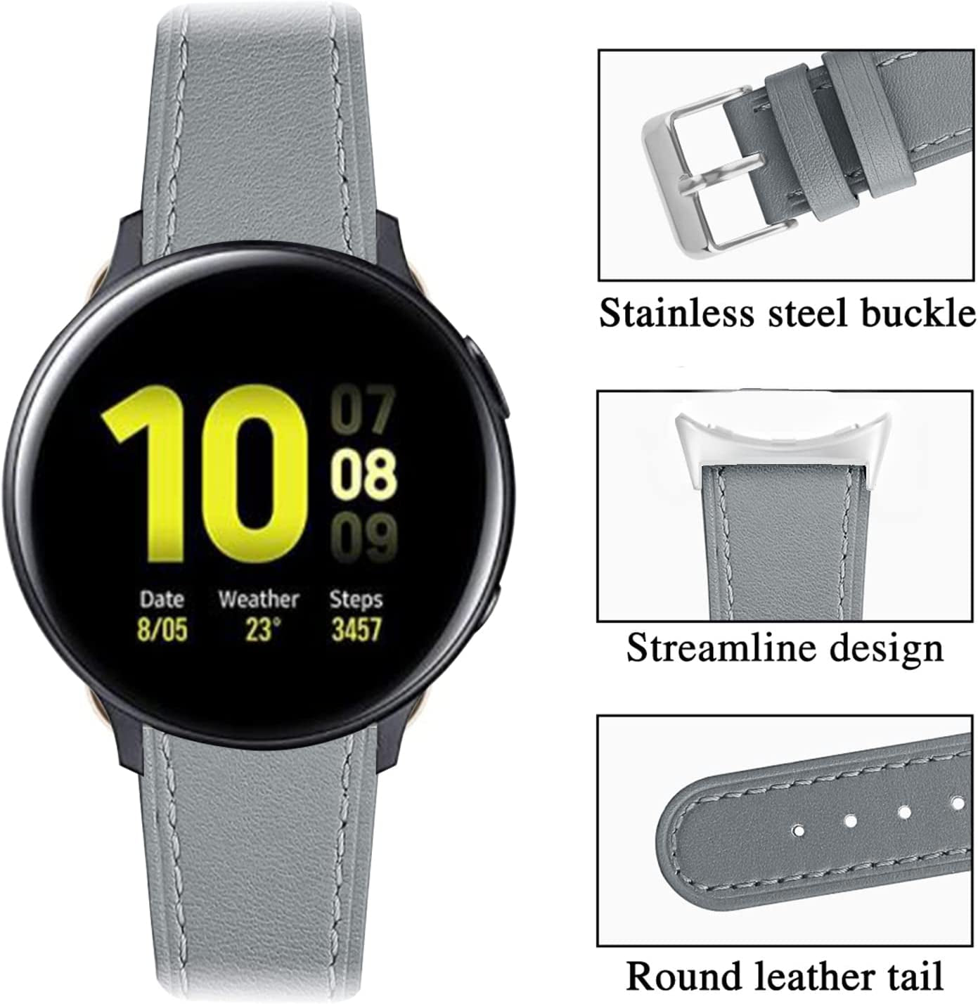 Leather Bands Compatible with Google Pixel Watch Band, Leather Replacement Band for Google Pixel Watch for Women & Men (D)  hunmansaf   