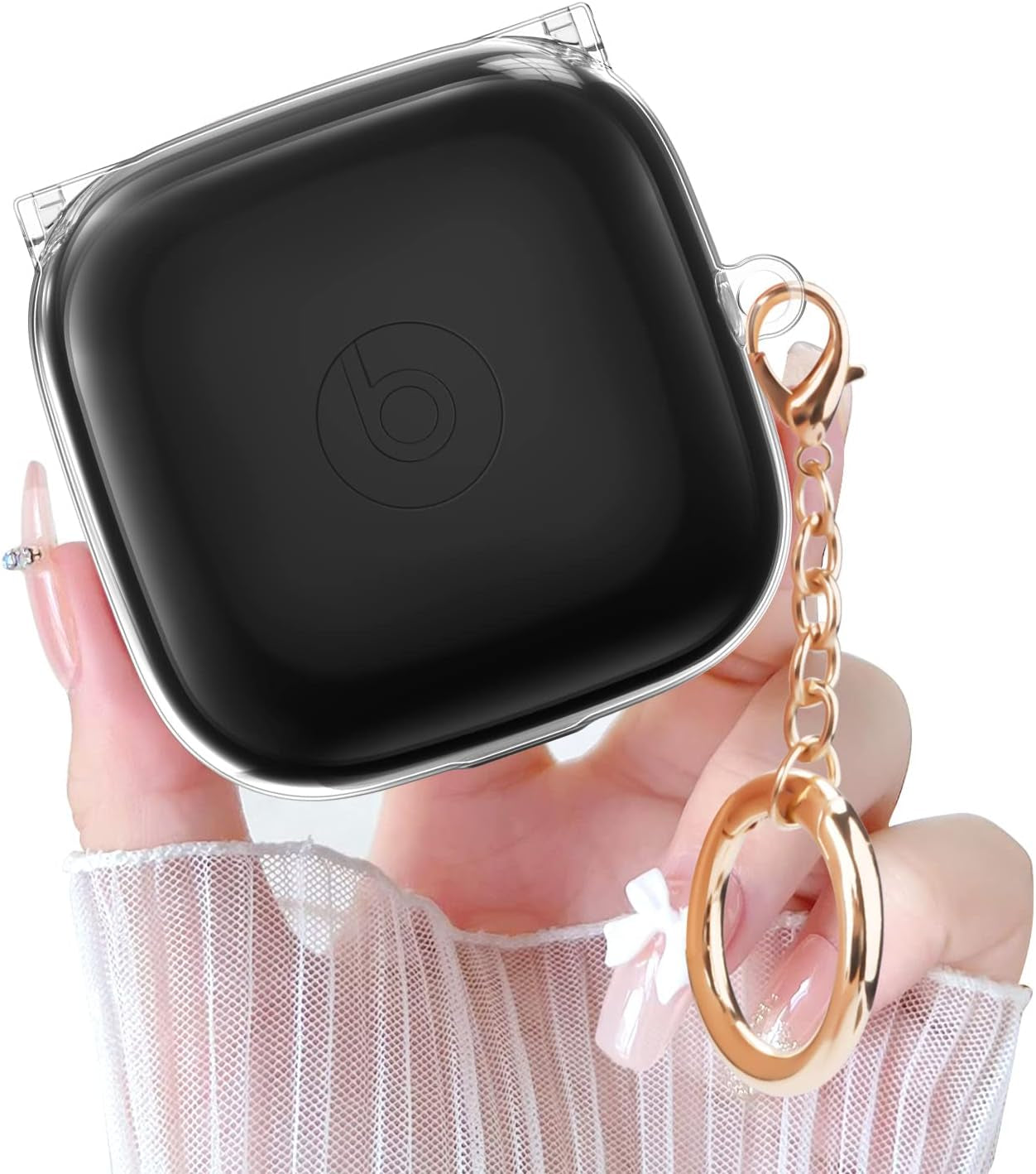 Powerbeats Pro Case, AIRSPO Clear Powerbeats Pro Case Cover for Powerbeats Pro Wireless Earbuds Case Full Body Protective Cover Skin with Keychain for Men Women (Clear)  AIRSPO   