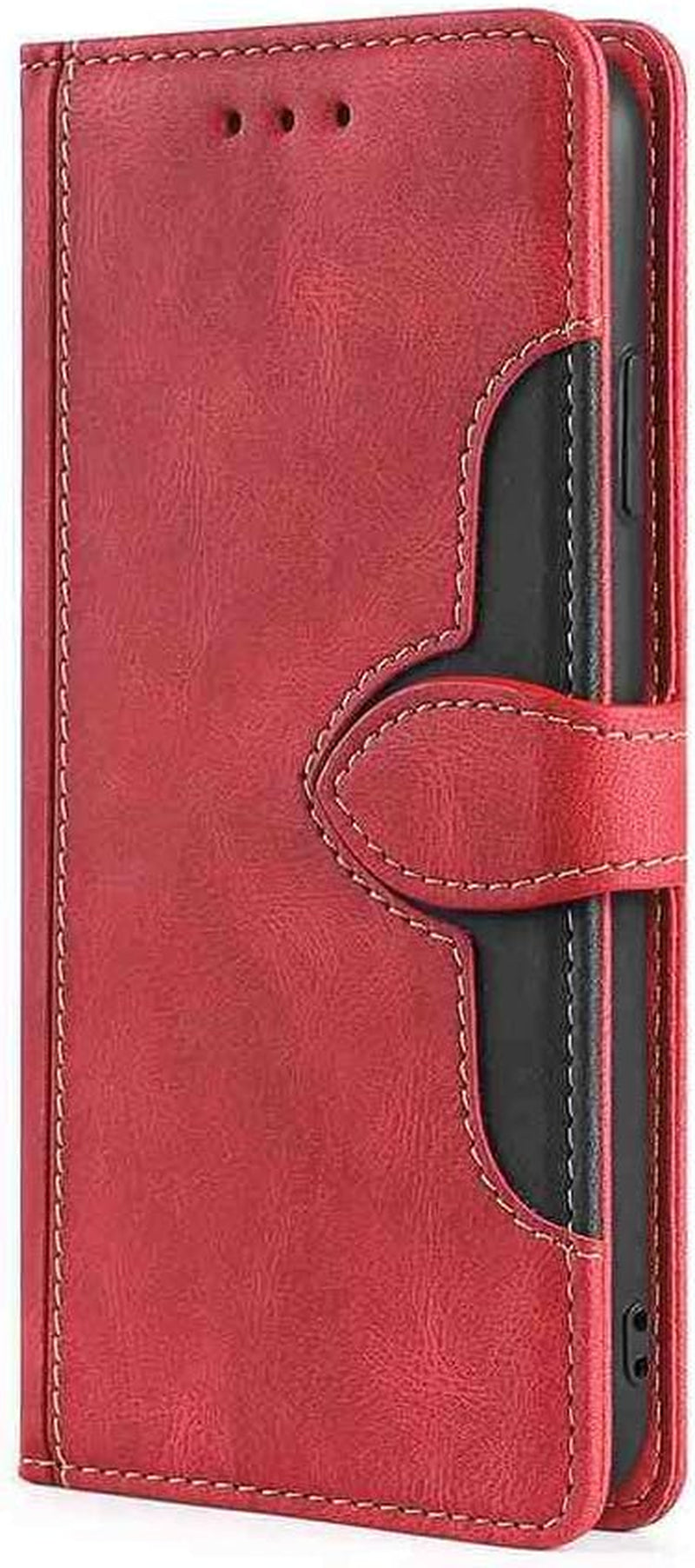 NATUMAX Phone Cover Wallet Folio Case for LG G6, Premium PU Leather Slim Fit Cover for LG G6, 2 Card Slots, Horizontal Viewing Stand, Easy Take, Black  NATUMAX Red  