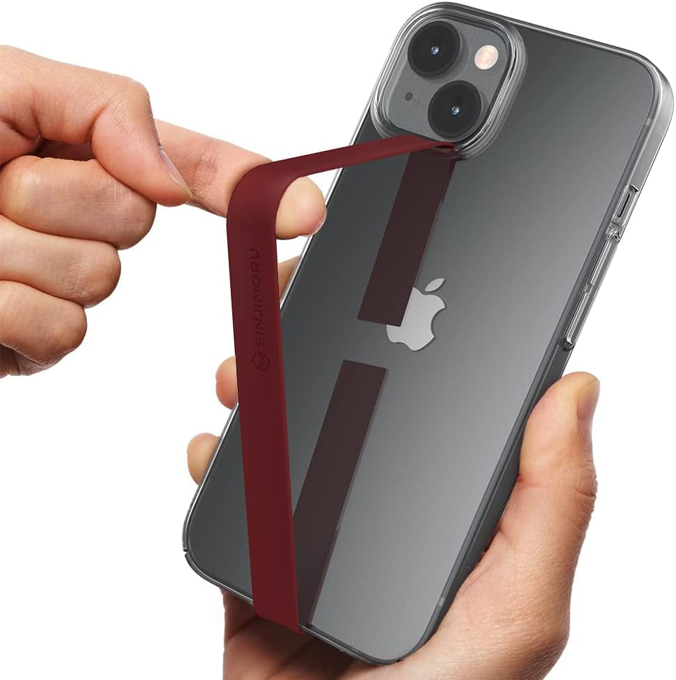 Sinjimoru Silicone Stretching Strap as Phone Grip Holder, Slim Grip Tape for Iphone Case, Secure Phone Strap as Cell Phone Holder. Sinji Loop Black  Sinjimoru Co. Ltd Wine Red  