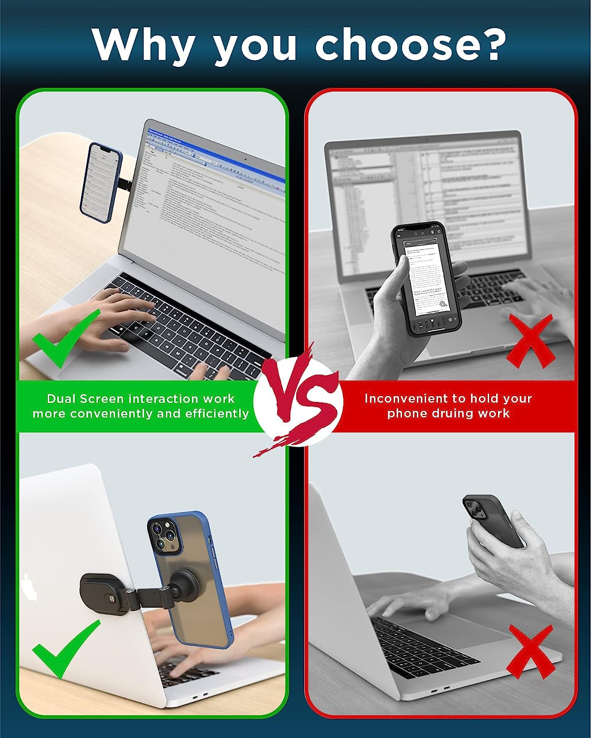 TOKARIGO Magnetic Phone Mount for Laptop and Car [Strong Magnet][Adjustable Extendable Telescopic Arm][360° Free Rotation] Holder Suitable Dashboard Screens Compatible Tesla Model 3/Y/X/S, Black  TOKARIGO   