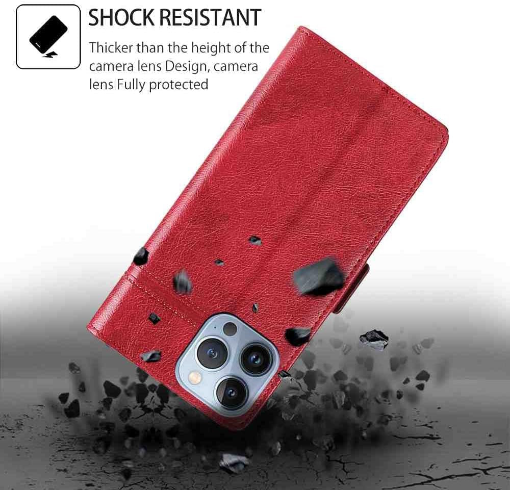 Cyr-Guard Phone Cover Wallet Folio Case for LG G6, Premium PU Leather Slim Fit Cover for LG G6, 1 Photo Frame Slot, Friendly Fit, Red  Cyr-Guard   