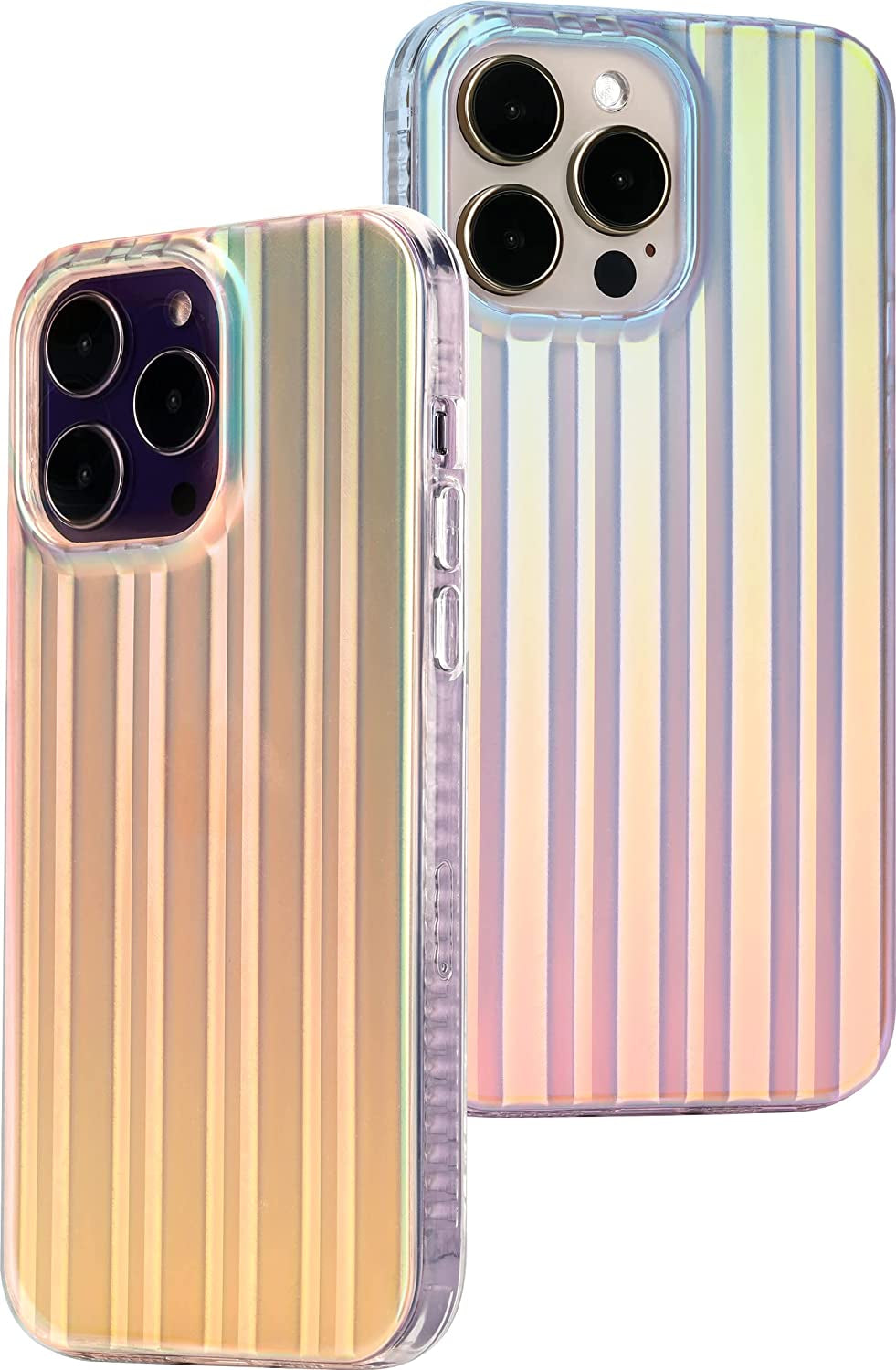 LONLI Hue - for Iphone 14 Pro Max - Fluorescent Iridescent Matte Phone Case - Just in Case Series  LONLI CO., LIMITED Iridescent Stripe 6.7-Inch 