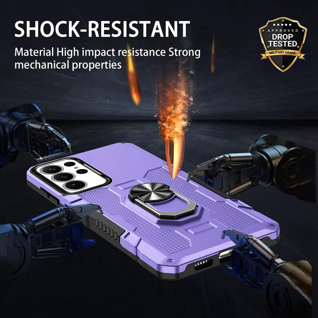 MGSBCXN Armor Case for Samsung Galaxy Note20 Ultra 5G, Military Grade Shockproof Samsung Galaxy Note 20 Ultra Case, Heavy Duty Protection Samsung Note 20 Ultra 5G Case with Ring Kickstand, Purple  MGSBCXN   