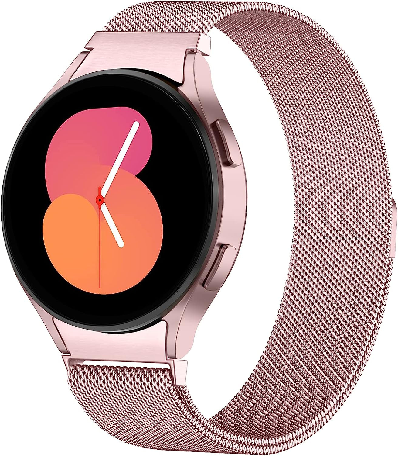 Zedoli No Gap Metal Bands Compatible with Samsung Galaxy Watch 5 40Mm 44Mm / Samsung Galaxy Watch 5 Pro 45Mm / Samsung Galaxy Watch 4 40Mm 44Mm / Samsung Galaxy Watch 4 Classic 42Mm 46Mm for Men Women  Zedoli Rose Pink  