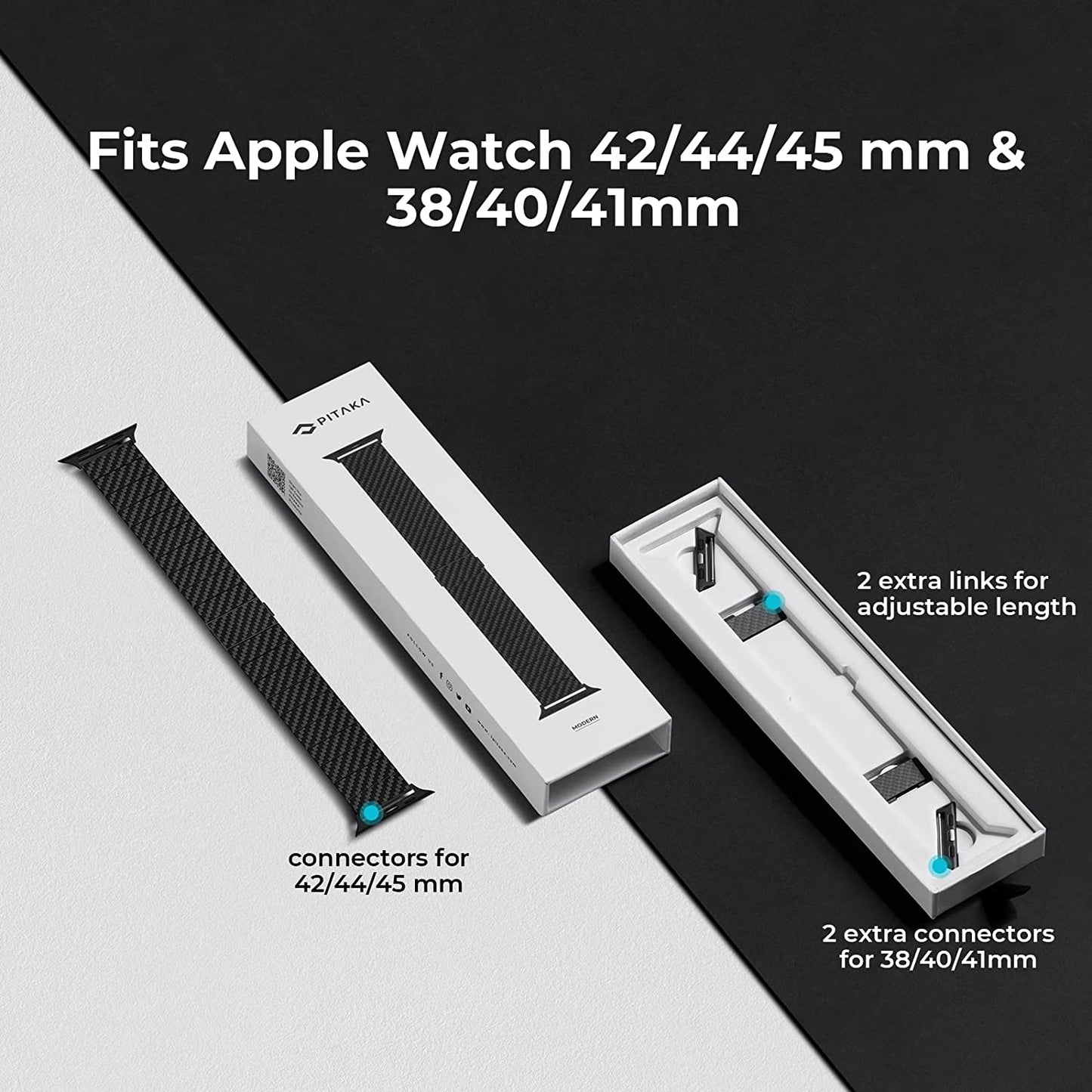 PITAKA Apple Watch Band Compatible with Apple Watch Ultra/8/7/6/Se/5/4/3/2/1, 100% Carbon Fiber Adjustable Apple Watch Ultra Band  PITAKA   