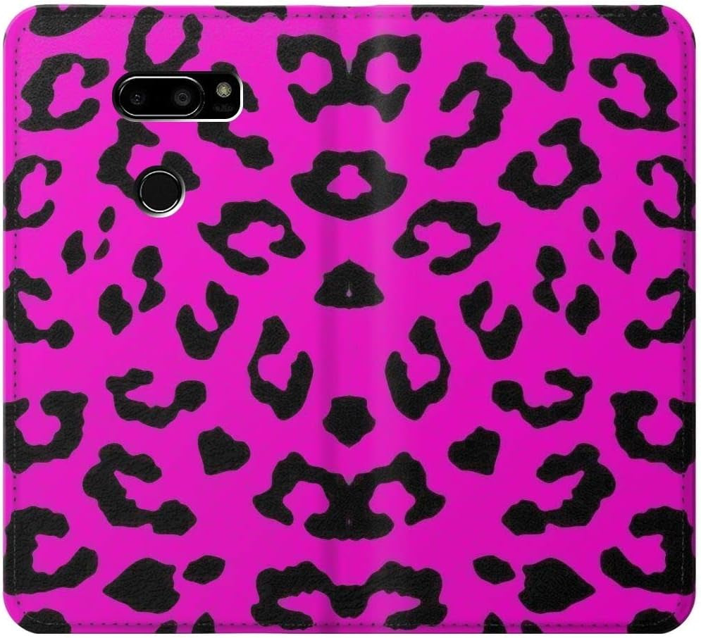 RW1850 Pink Leopard Pattern PU Leather Flip Case Cover for LG V30, LG V30 Plus, LG V30S Thinq, LG V35, LG V35 Thinq  jjphonecase   