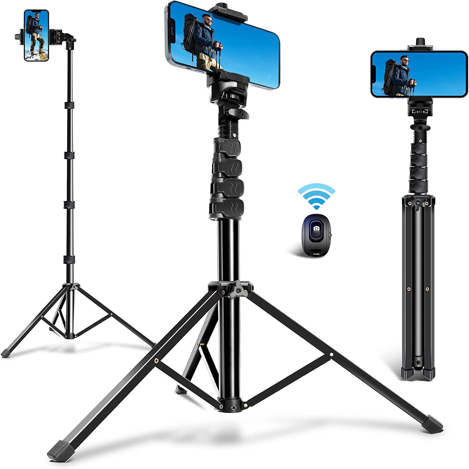 64 Inch Selfie Stick Tripod with Wireless Remote, Phone Tripod Stand Group Selfies/Live Streaming/Video Recording Compatible with All Cellphones…  vvtan   