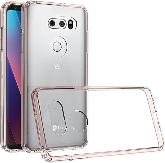Rosebono for LG V30 Case, Slim Shockproof Hard PC+TPU Bumper Protective Armor Defender Cover for LG V30 (Pink Bumper)  Rosebono   