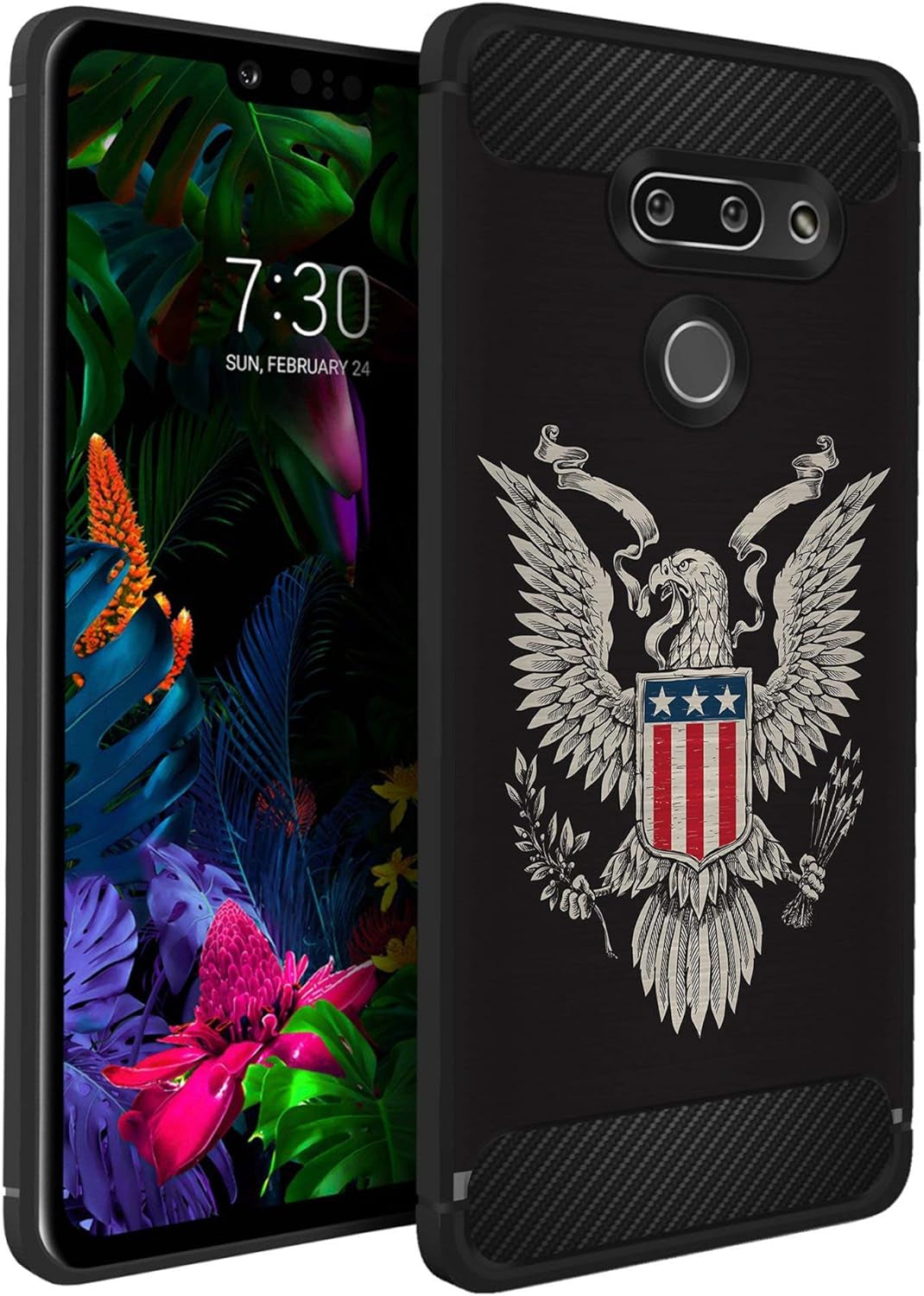 Casesondeck Case Compatible with LG G8 Thinq/Lg G8, Slim Precise Fit TPU Case, Scratch Protection and Unique Design (Don’T Tread on Me)  CasesonDeck Eagle Usa Crest  
