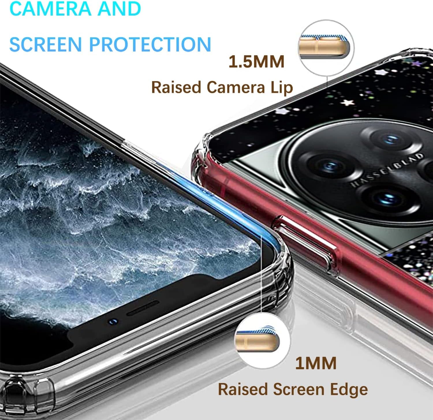 Compatible with Oneplus 11 Case Glitter Clear Green, Oneplus 11 Phone Case Silicone Transparent Soft TPU Women Girls Shockproof Protective Slim Cover (Black)  Wousunly   