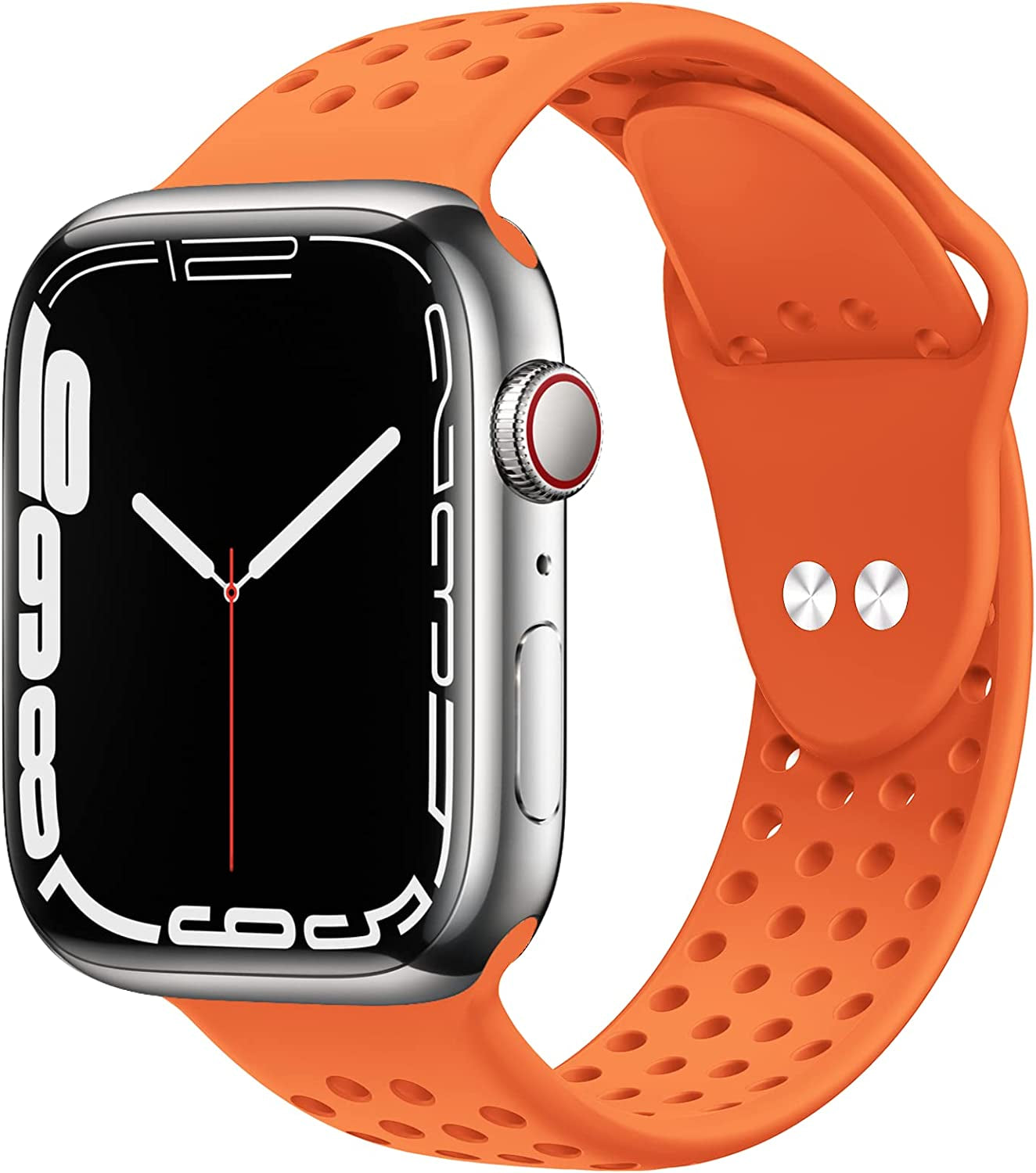 Toutouzhang Sport Bands Compatible with Apple Watch Band 38Mm 40Mm 41Mm 42Mm 44Mm 45Mm 49Mm S/M M/L for Women/Men Waterproof Soft Silicone Replacement Strap Accessories for Iwatch Ultra SE Series 8/7/6/5/4/3/2/1  Toutouzhang Orange 42mm/44mm/45mm/49mm M/L 