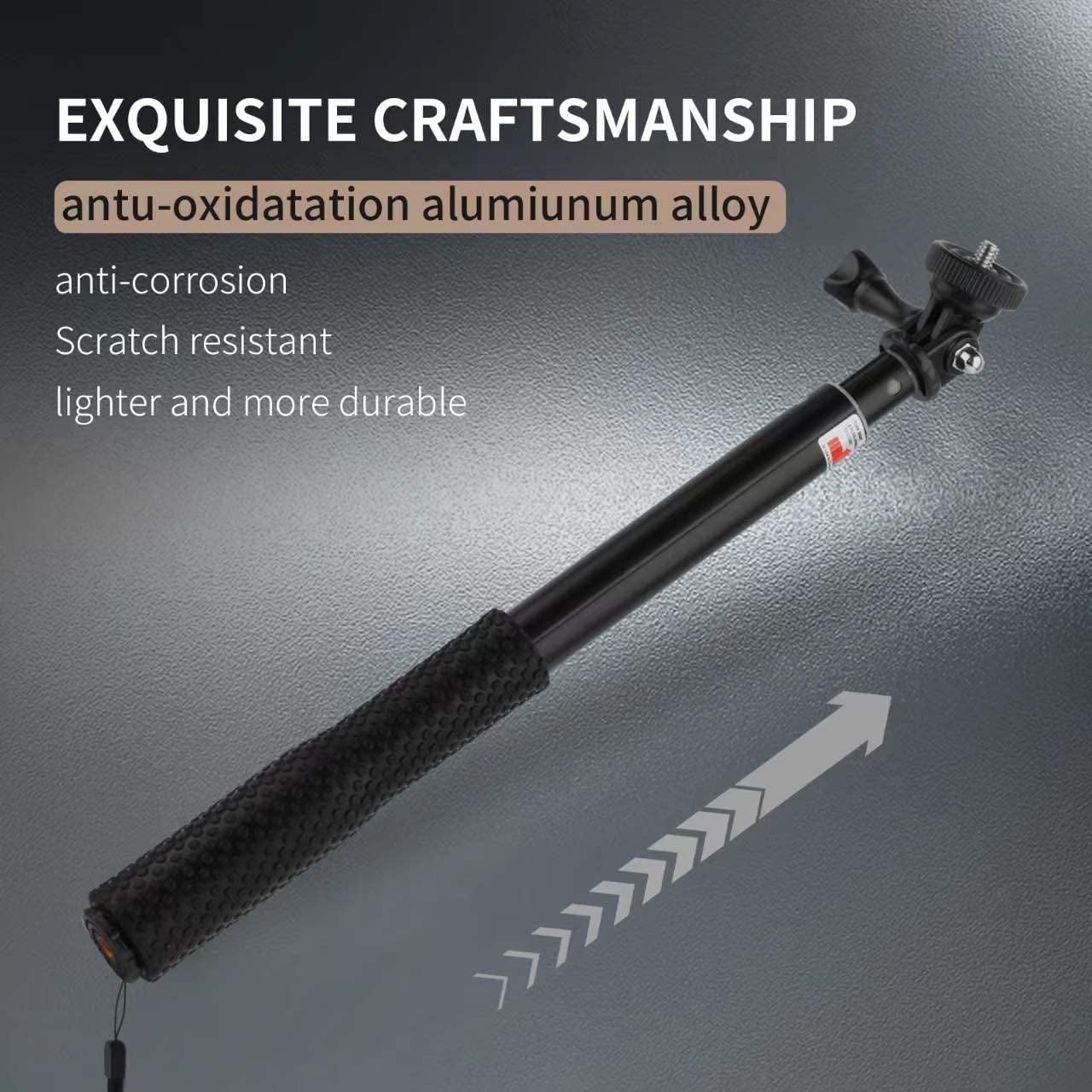 Extendable Aluminum Selfie Stick/Monopod, Compatible for Gopro Hero 10 9 8 7 6 5 4 3 2 Fusion Max, OSMO Action,Akaso, SJCAM Action Camera and Cell Phone Accessories  DADE FAC   