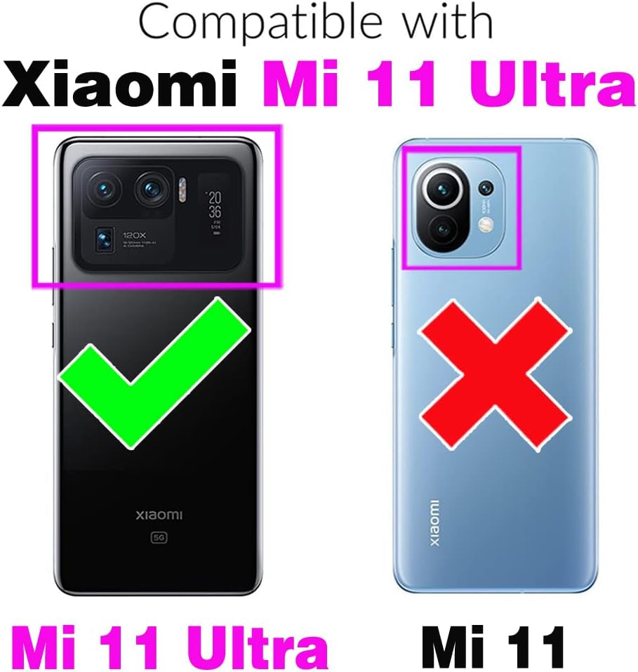 Asuwish Compatible with Xiaomi Mi 11 Ultra 5G Case and Tempered Glass Screen Protector Stand Ring Holder Kickstand Cell Accessories Phone Cover for Mi11Ultra Mi11 11Ultra G5 Women Men Blue  Asuwish   