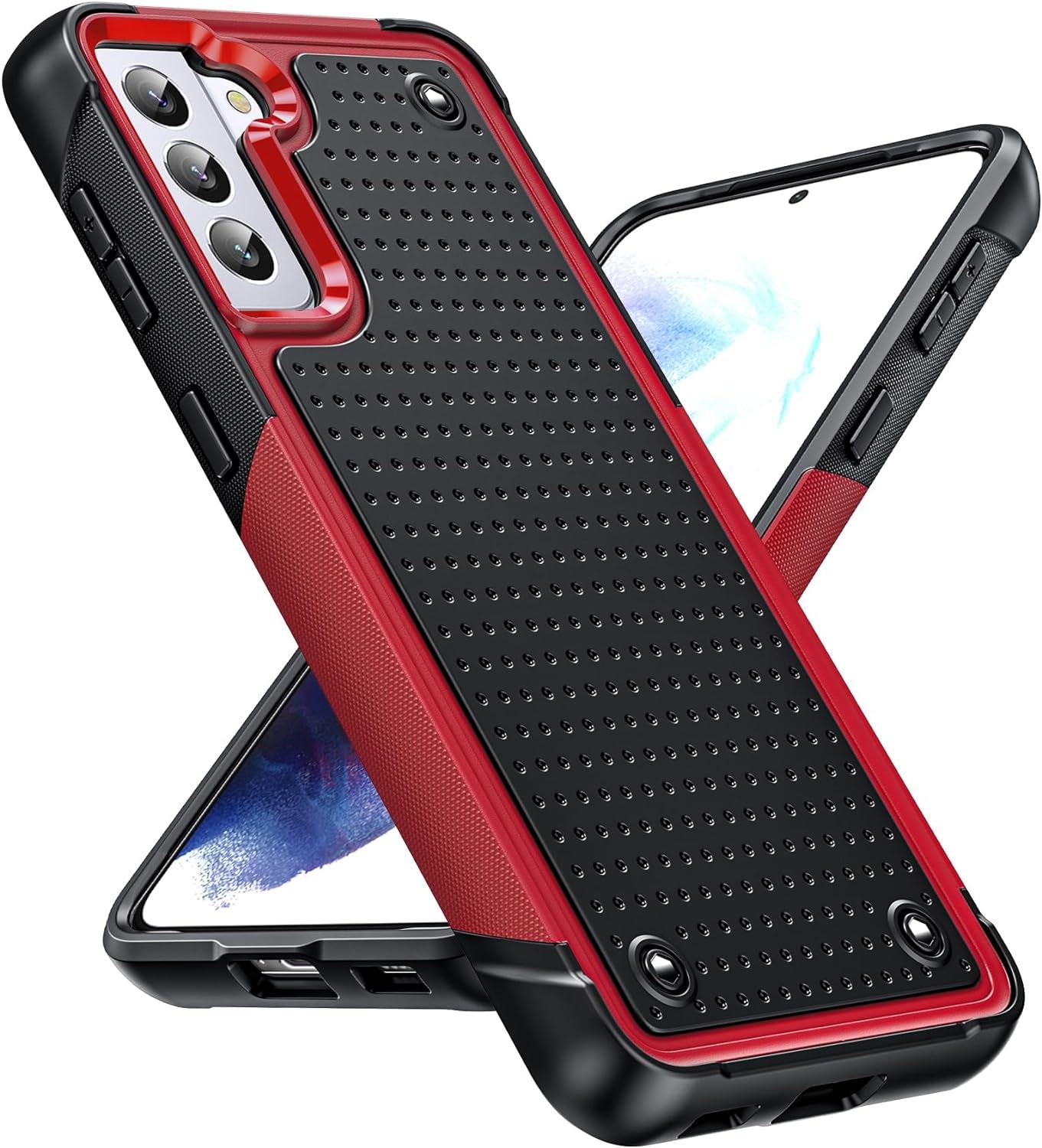 Leyi for Samsung S21 Ultra Case, Samsung Galaxy S21 Ultra Case 5G, Shockproof Heavy Duty Dual Layer Protective Hard PC Textured Back & Soft Bumper Case Cover for Galaxy S21 Ultra, Grey  LeYi Red Samsung Galaxy S21 Plus 5G 