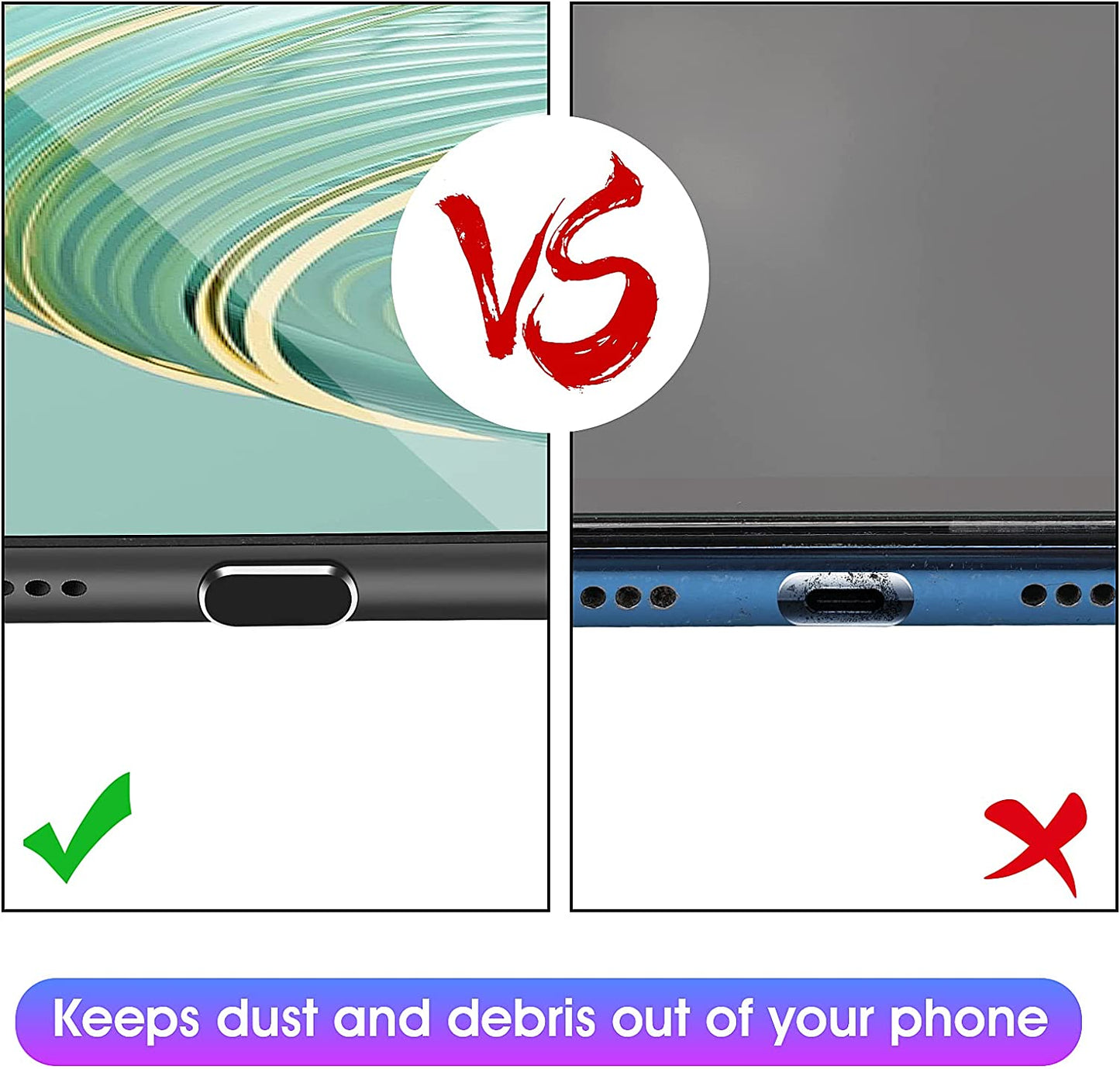 WLLHYF Phone anti Dust Plugs, 6 PCS Charger Port Dust Cover Port Caps Protectors for Most Smartphones and Micro Charging Port Speaker anti Dust Protection Cover Kit  WLLHYF   