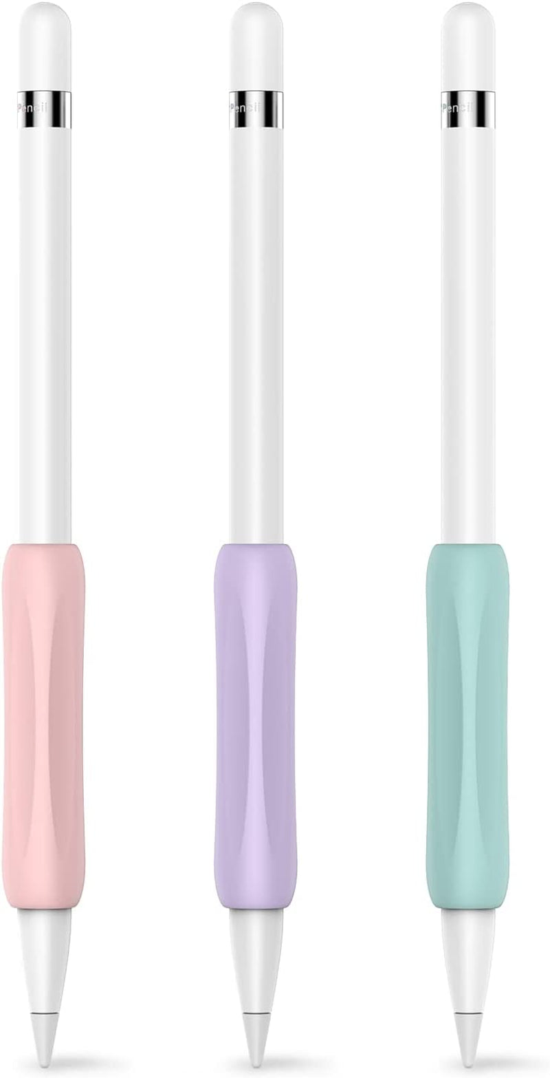 Delidigi Apple Pencil Grip 3 Pack Ergonomic Stylus Grip Silicone Sleeve Accessories Compatible with Apple Pencil 1St and 2Nd Generation (White, Pink, Avocado Green)  Delidigi Pink, Lavender, Mint Green  