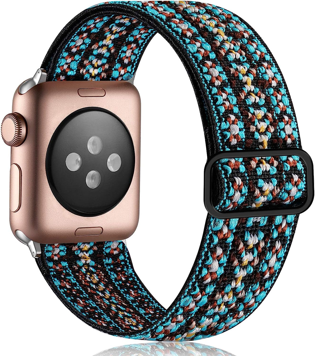 Vcegari Compatible with Apple Watch 38Mm 40Mm 42Mm 44Mm, Adjust Sport Elastic Band Nylon Replacement Wristband for Iwatch Series SE/6/5/4/3/2/1 Women Men Girls  Vcegari Aztec Blue 42mm/44mm/45mm 