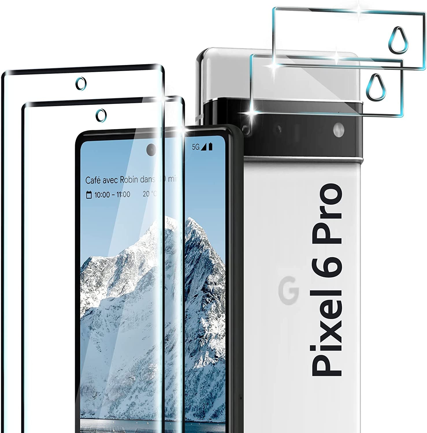 [3+3 Pack] Galaxy A14 Screen Protector with Camera Lens Protector, HD Tempered Glass Film, 9H Hardness, anti Scratch, Easy Installation, Bubble Free for Samsung Galaxy A14 5G  Corefyco Direct pixel 6 pro  