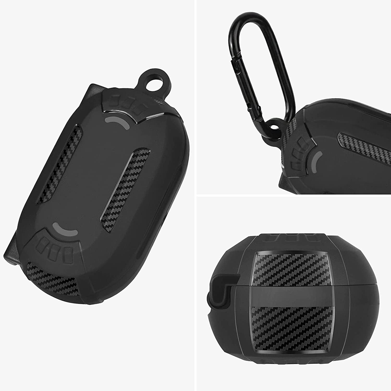 AIRSPO Case Designed for Galaxy Buds plus Case (2020) / Galaxy Buds Case (2019) Full-Body Protective Skin with Keychain (Black)  AIRSPO   