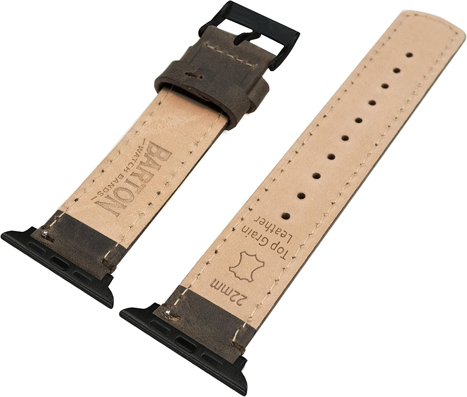BARTON Top Grain Leather Watch Bands Compatible with All Apple Watch Models - Series 8, 7, 6, 5, 4, 3, 2, 1, SE & Ultra - Size 38Mm, 40Mm, 41Mm, 42Mm, 44Mm, 45Mm or 49Mm  Barton Watch Bands   