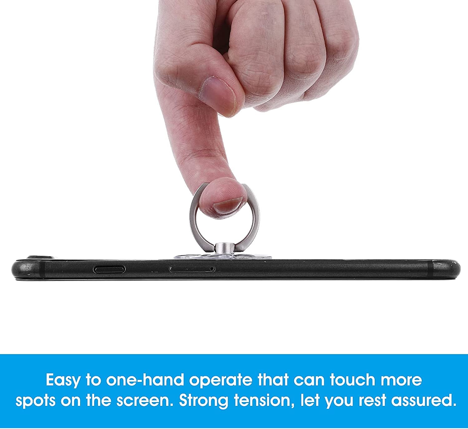 Cobee Cell Phone Ring Stands, 2 Pcs 180/360 Degree Rotation Finger Kickstand Transparent Phone Ring Holders with Diamond Glitter Finger Mount with Grip for Most Smartphones(Flower-Style)  cobee   