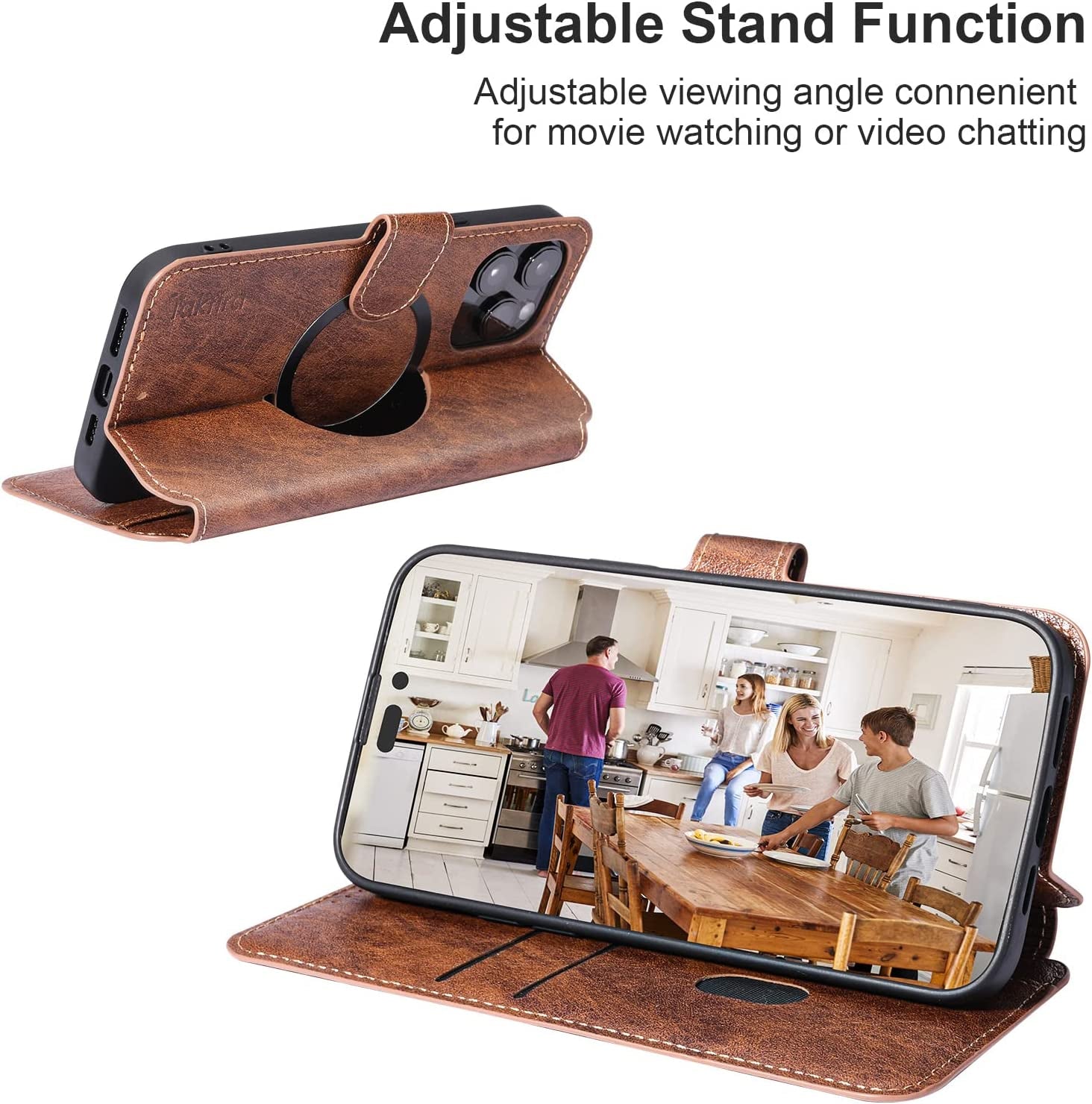 TAKFIRA Iphone 14 Pro Max 6.7" Wallet Case Compatible with Magsafe, Magnetic Flip Wallet Case with Card Slots, [Support RFID Blocking] [Kickstand] for Iphone 14 Pro Max 5G 2022 (Brown)  TAKFIRA   